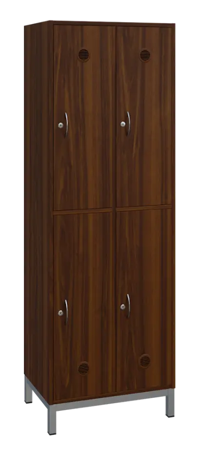 SBS-2222 šatní skříň 4-boxová, 1800x600x400 mm, kovové nohy, ořech královský